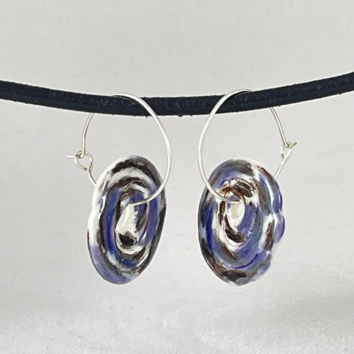 Porcelain hoop earrings - 012