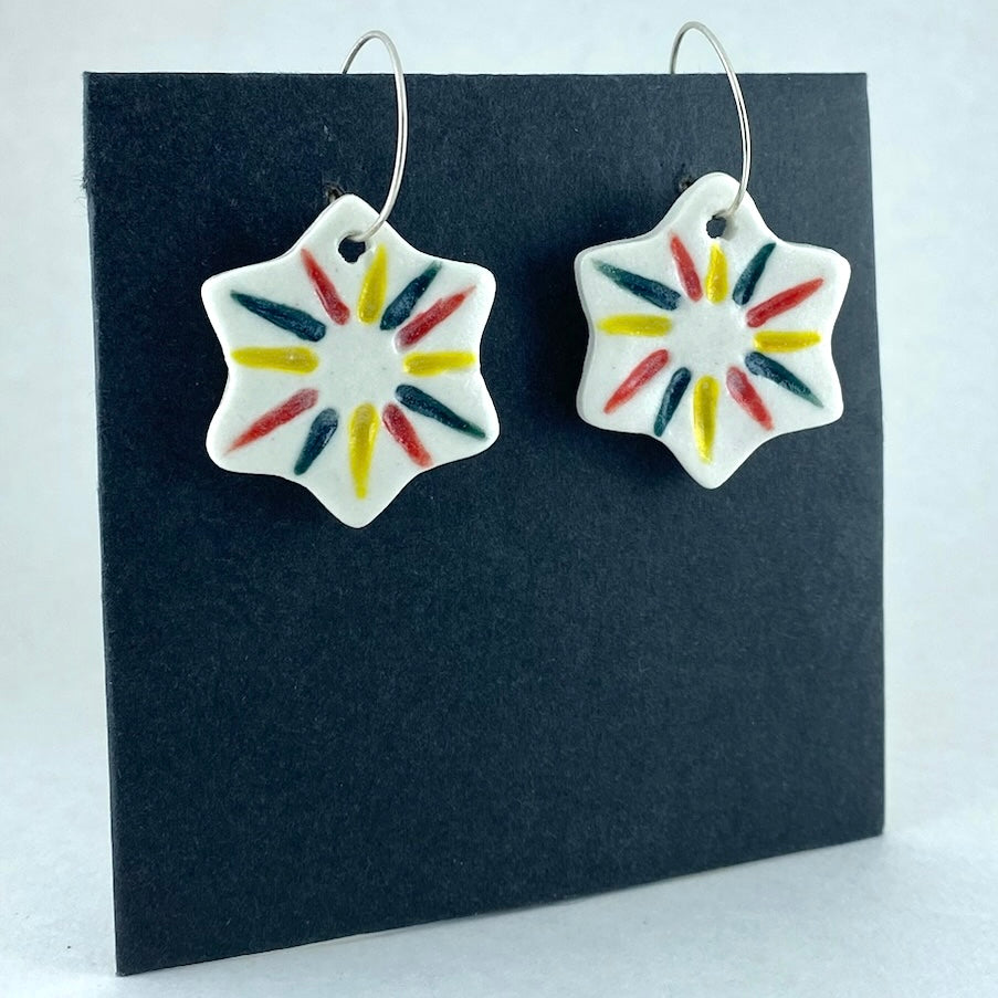 Porcelain hoop earrings 121