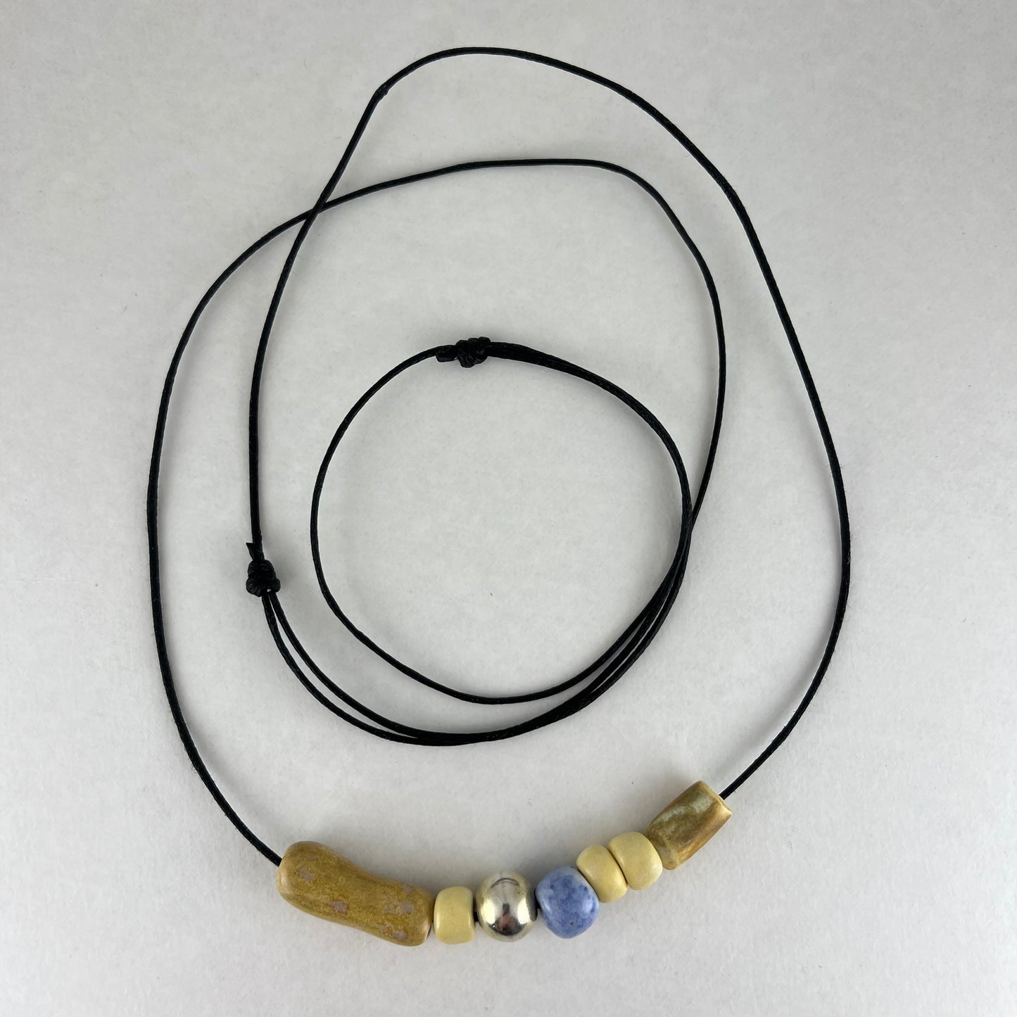 Porcelain necklace + upcycled silver 029