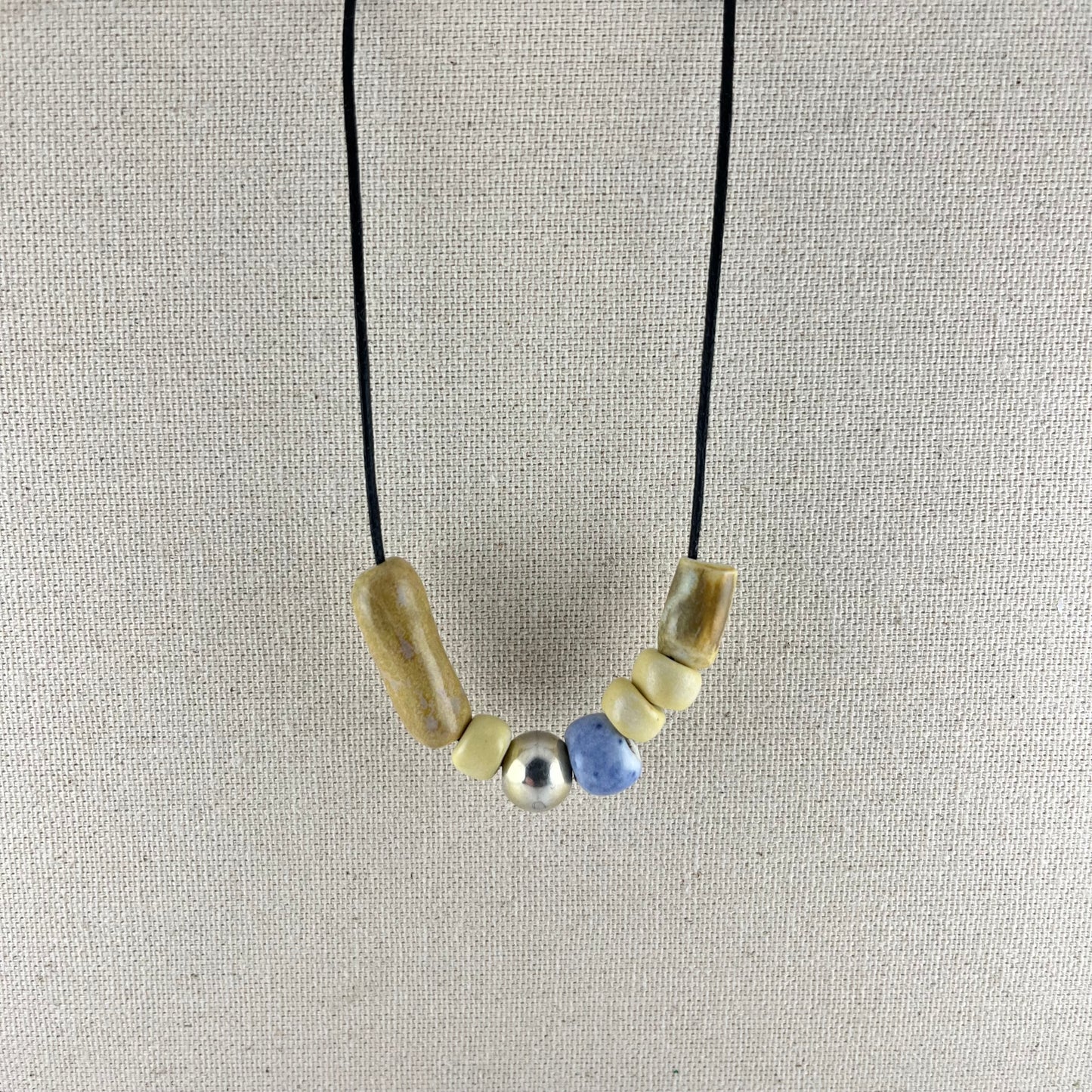 Porcelain necklace + upcycled silver 029