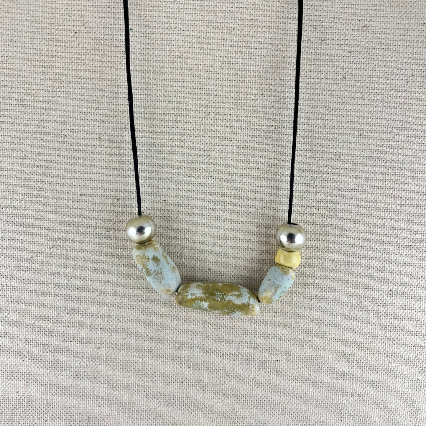 Porcelain necklace + upcycled silver 030