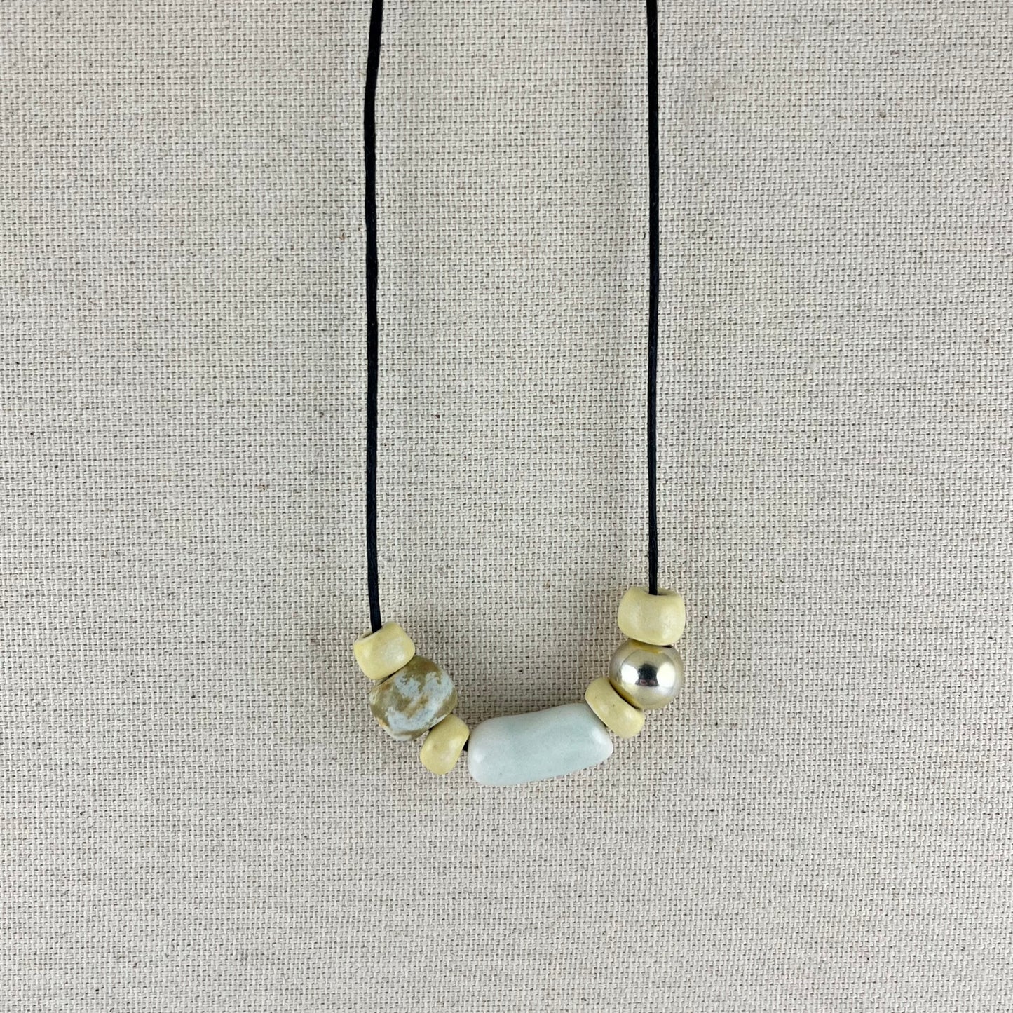 Porcelain necklace + upcycled silver 028