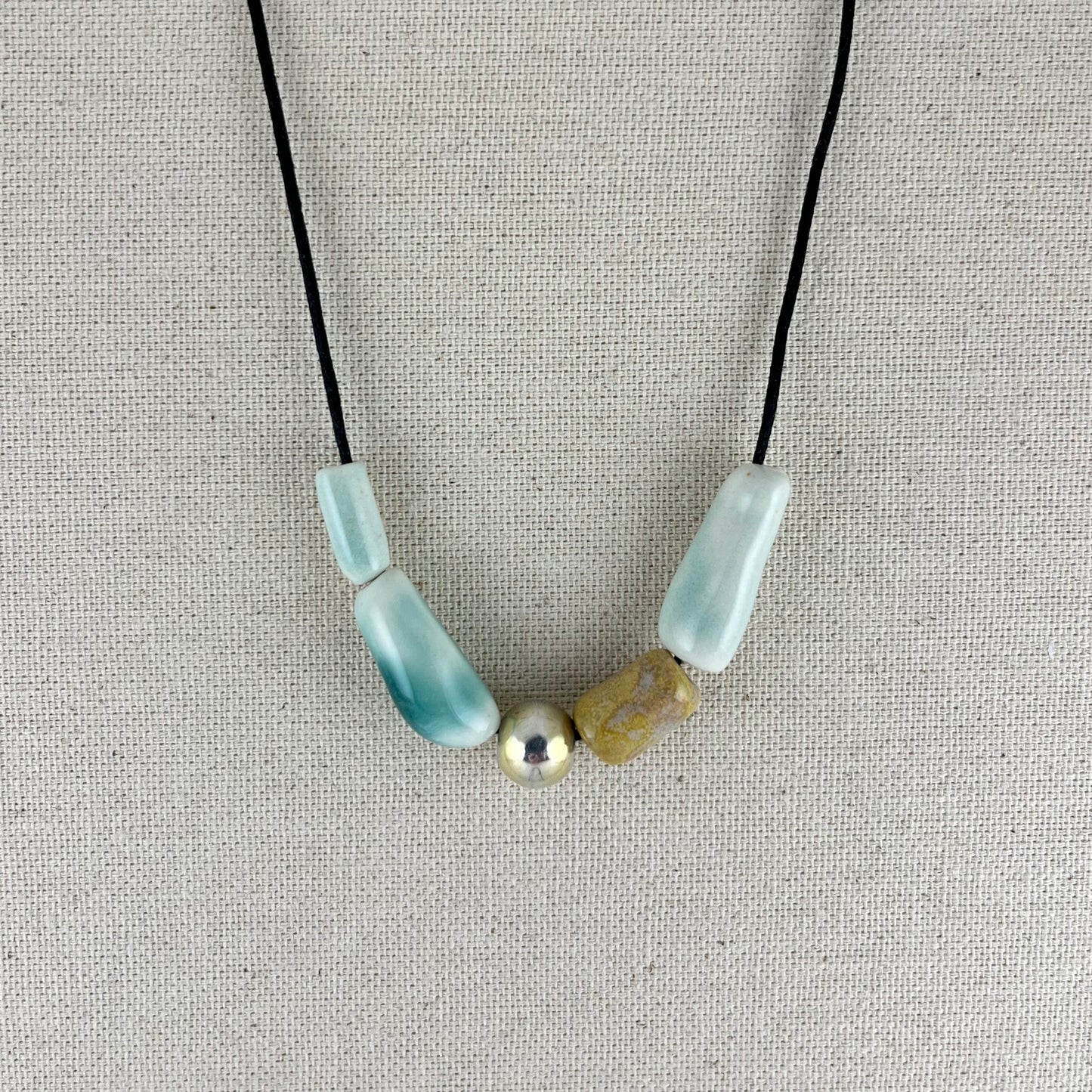 Porcelain necklace + upcycled silver 031