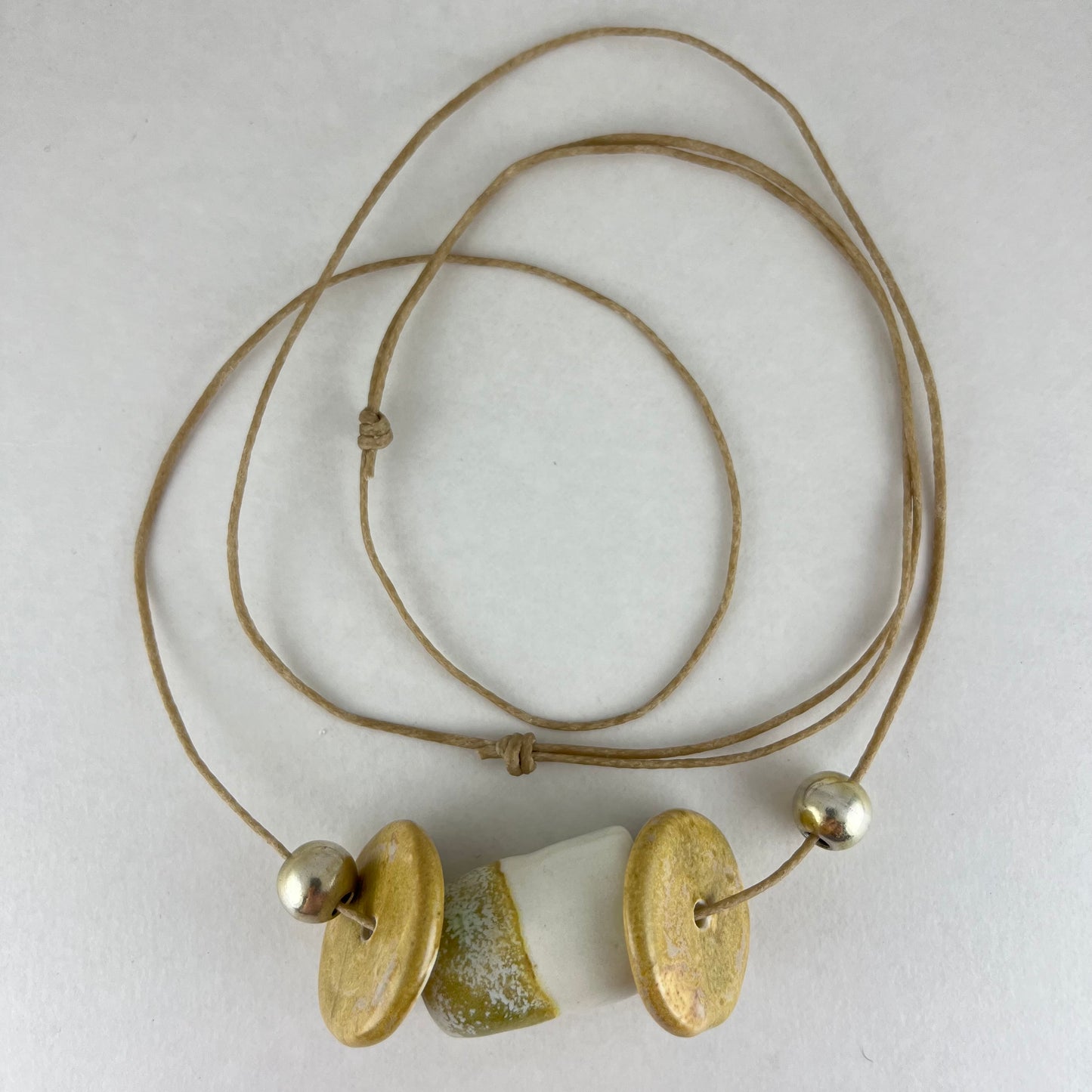 Porcelain necklace + upcycled silver 032