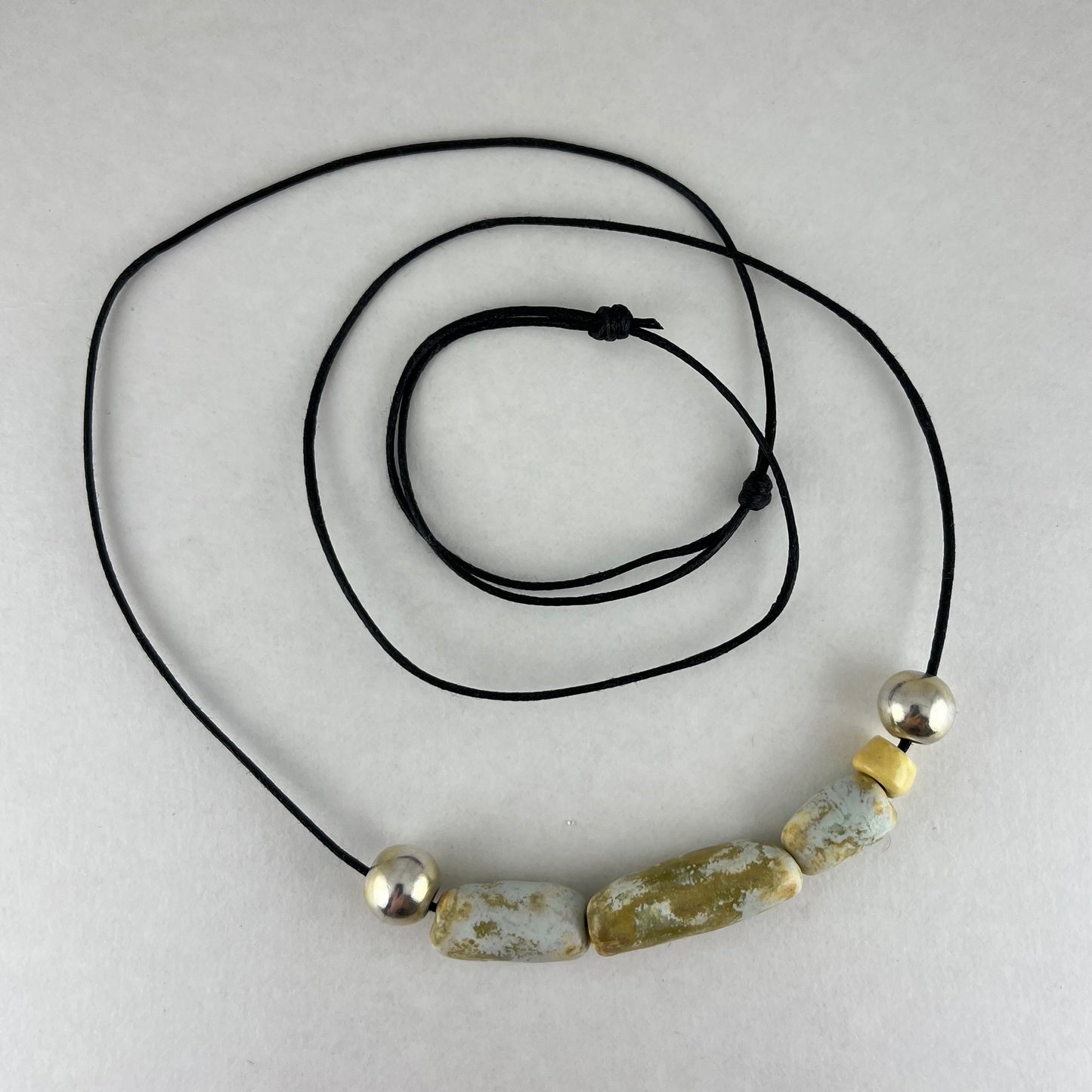 Porcelain necklace + upcycled silver 030