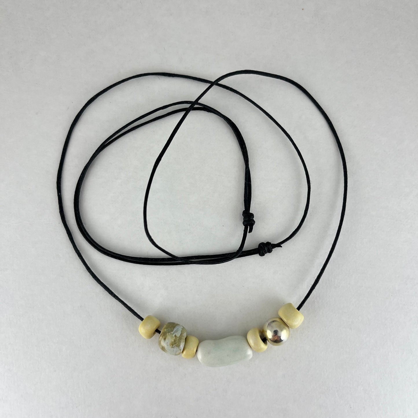 Porcelain necklace + upcycled silver 028
