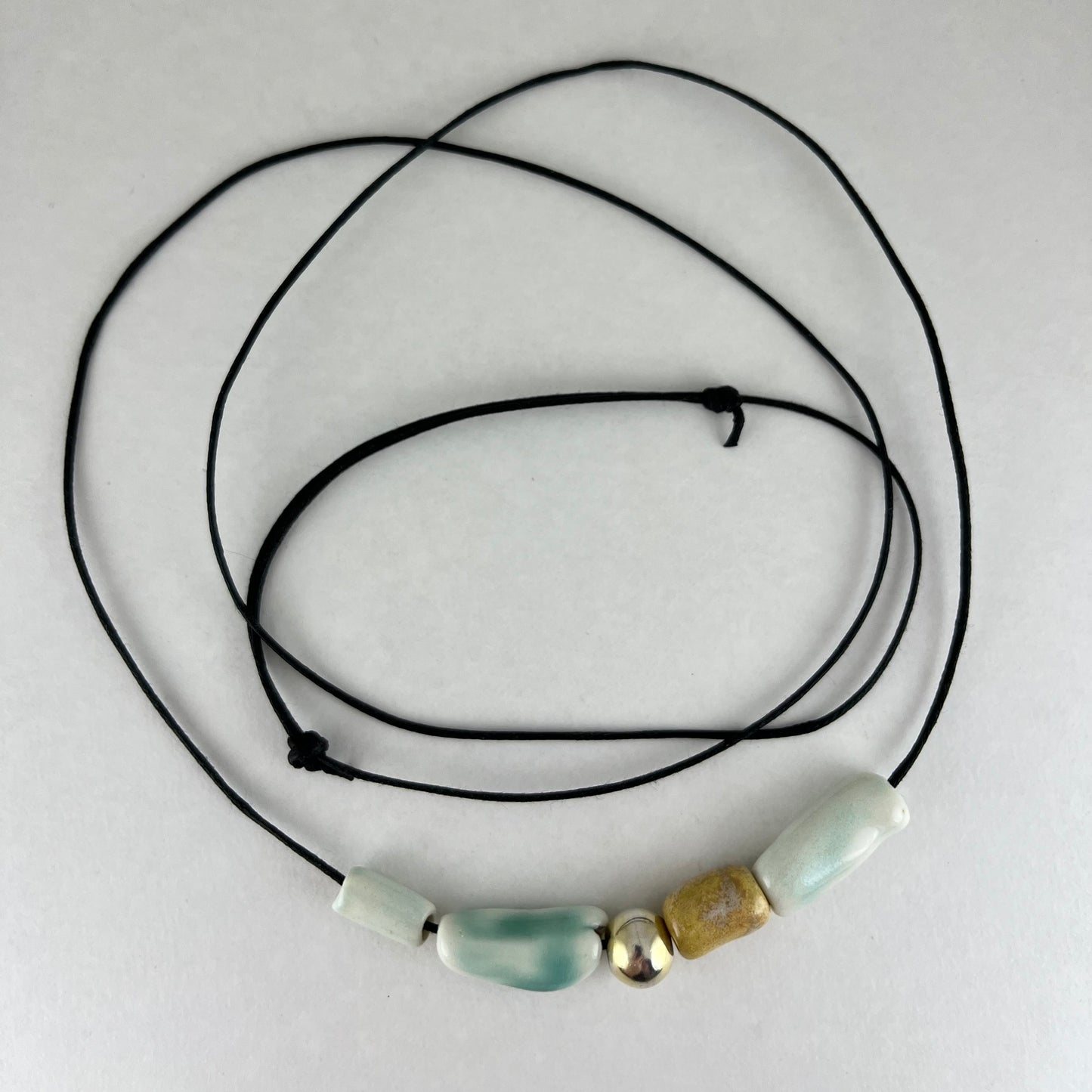 Porcelain necklace + upcycled silver 031