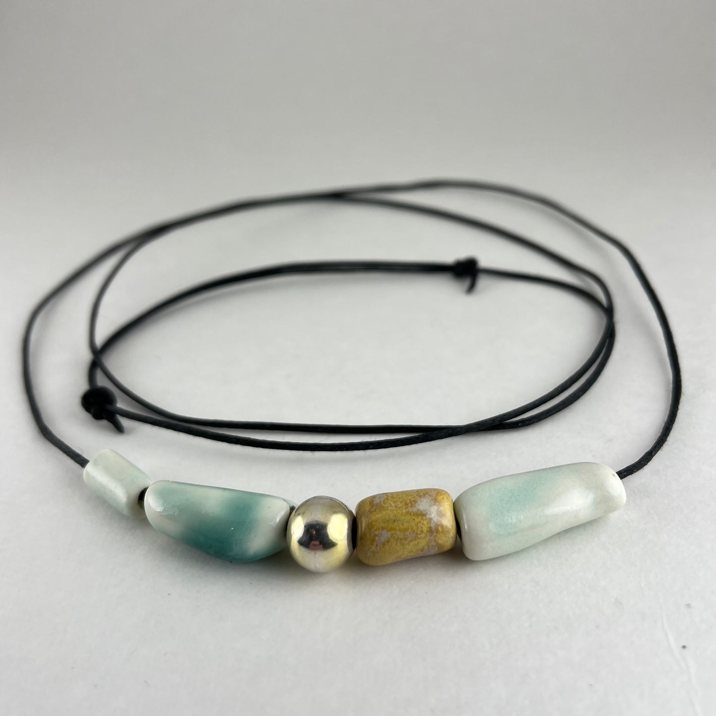 Porcelain necklace + upcycled silver 031