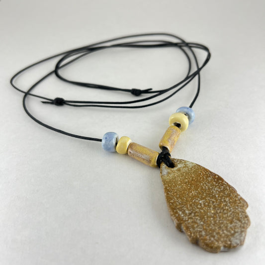 Porcelain + ceramic necklace 026