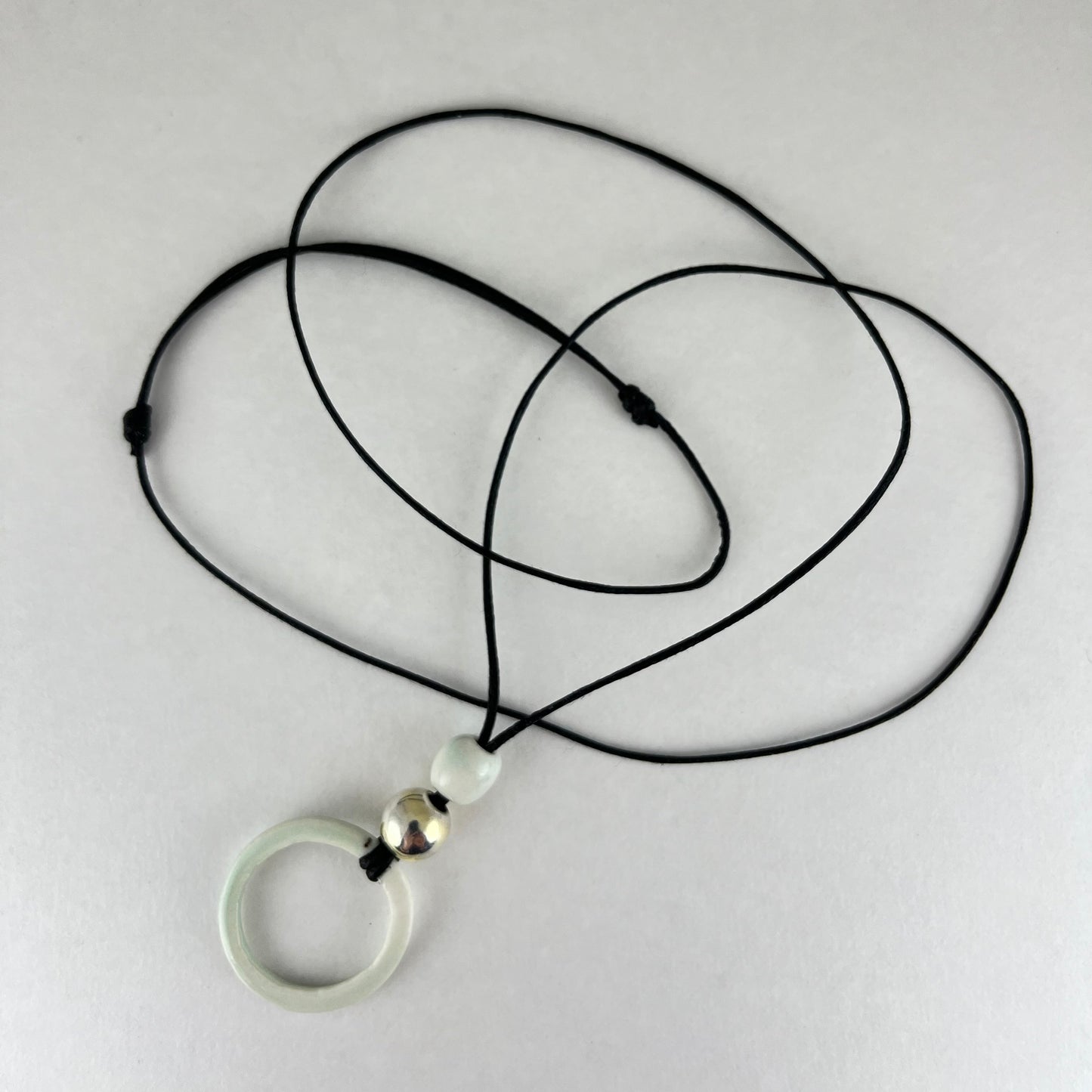 Porcelain necklace + upcycled silver 024