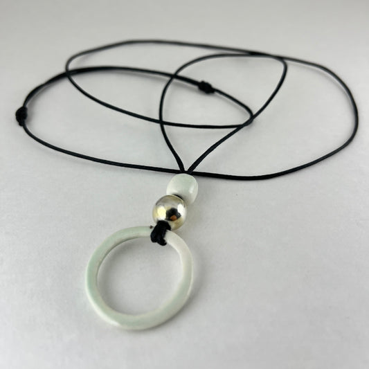 Porcelain necklace + upcycled silver 024