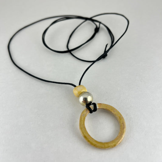 Porcelain necklace + upcycled silver 023