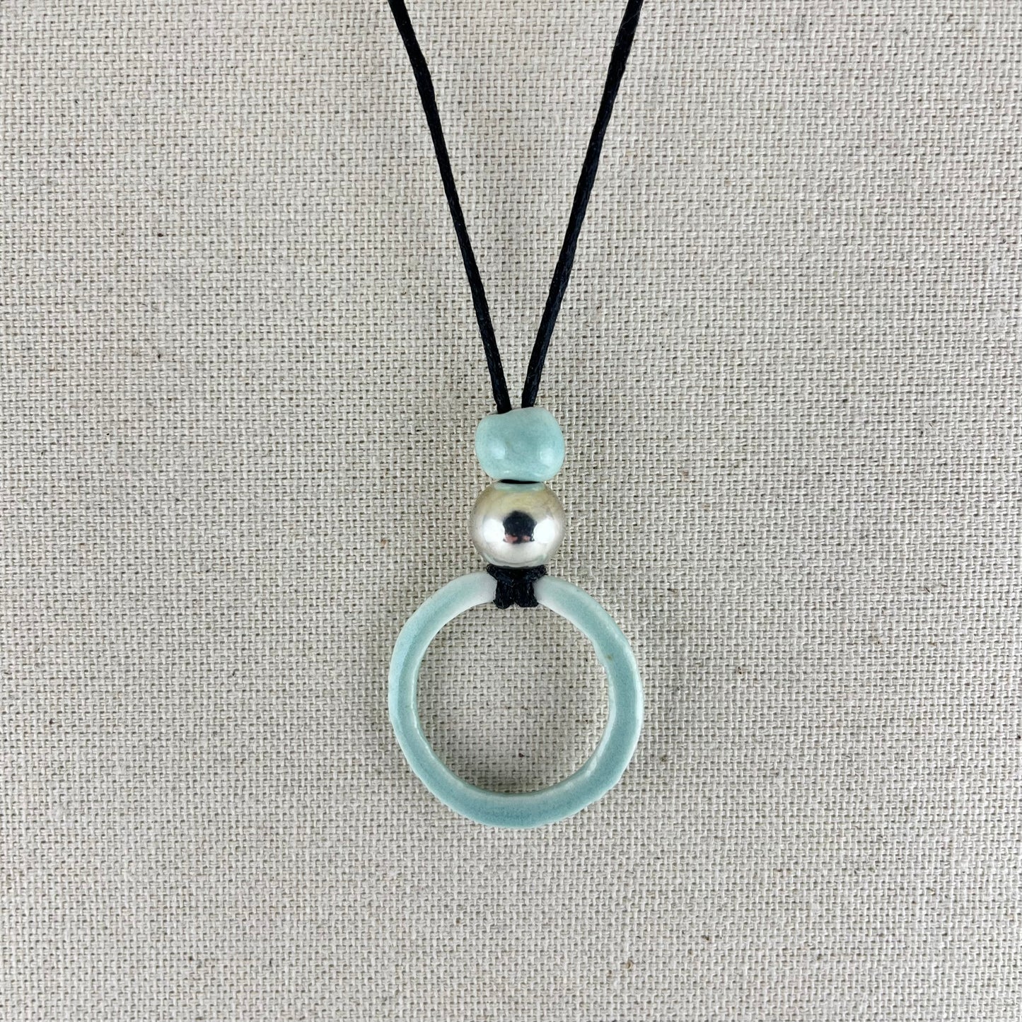 Porcelain necklace + upcycled silver 025