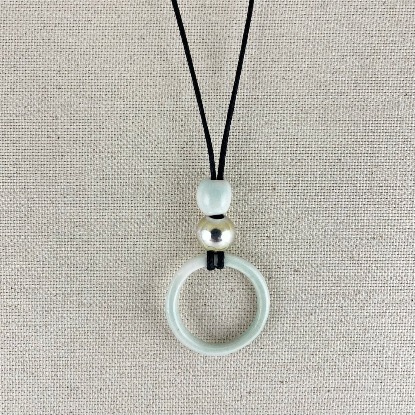 Porcelain necklace + upcycled silver 024