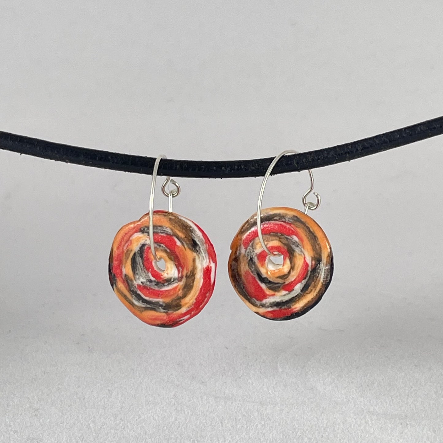 Porcelain hoop earrings - 015
