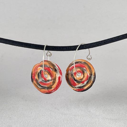 Porcelain hoop earrings - 015