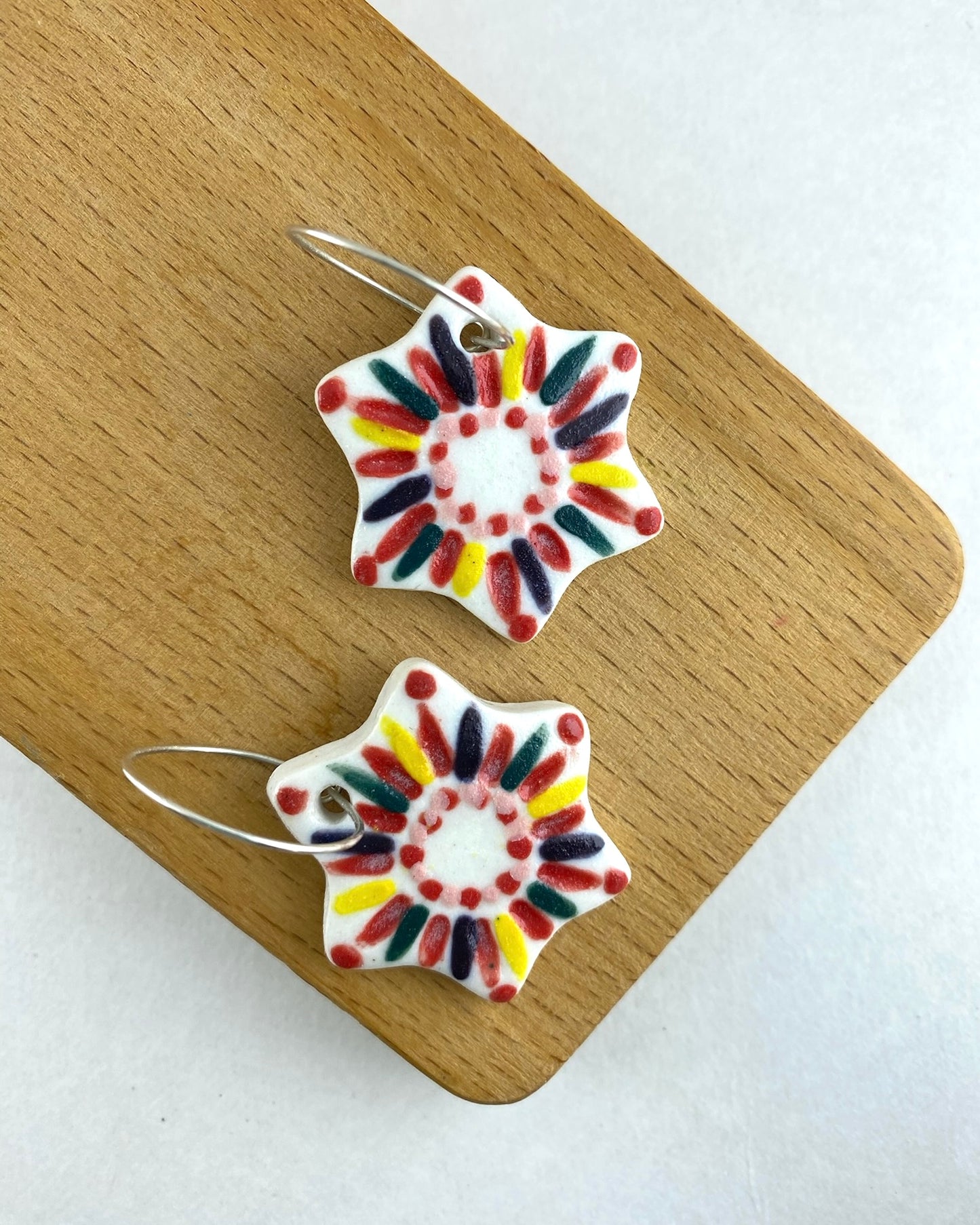 Porcelain hoop earrings 120