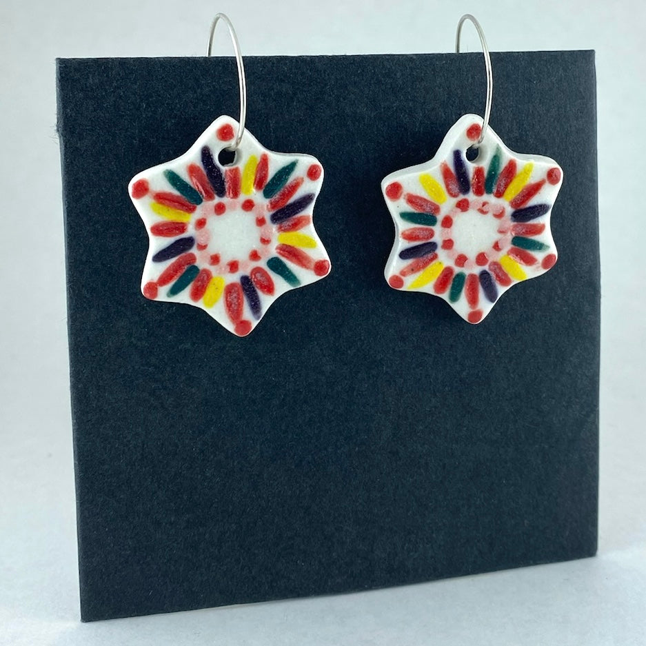 Porcelain hoop earrings 120