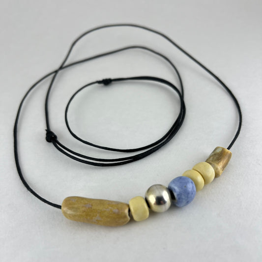 Porcelain necklace + upcycled silver 029