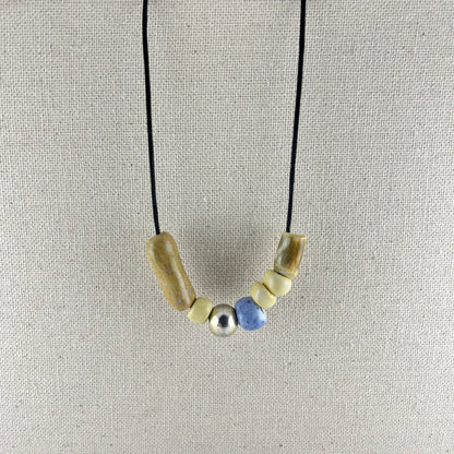 Porcelain necklace + upcycled silver 029