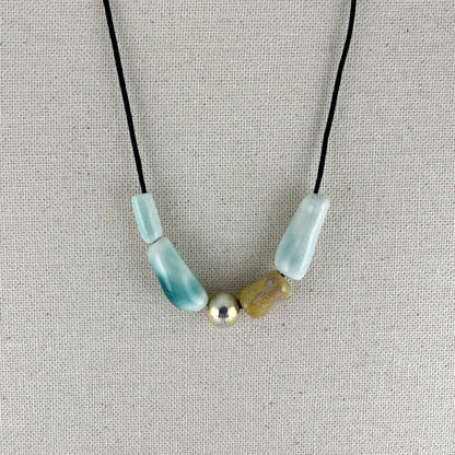 Porcelain necklace + upcycled silver 031