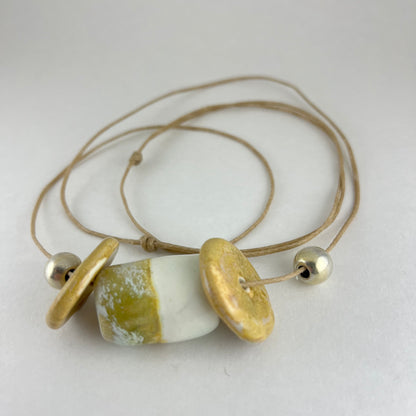 Porcelain necklace + upcycled silver 032
