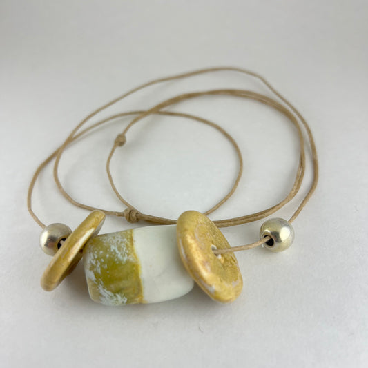 Porcelain necklace + upcycled silver 032