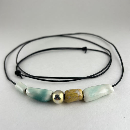 Porcelain necklace + upcycled silver 031