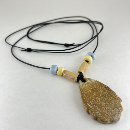 Porcelain + ceramic necklace 026