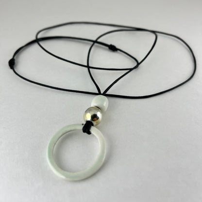 Porcelain necklace + upcycled silver 024