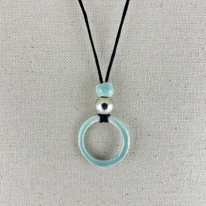 Porcelain necklace + upcycled silver 025