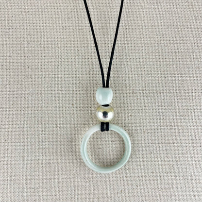 Porcelain necklace + upcycled silver 024