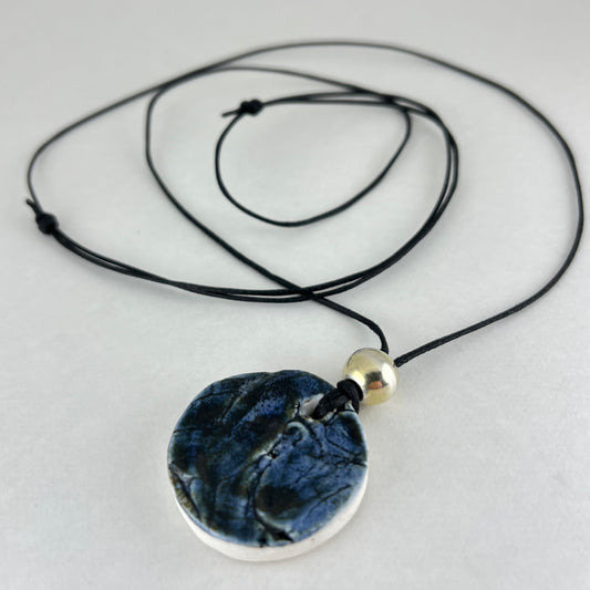 Porcelain necklace + upcycled silver 034