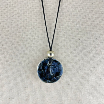 Porcelain necklace + upcycled silver 034