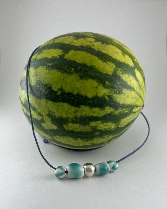 Porcelain necklace + upcycled silver 035